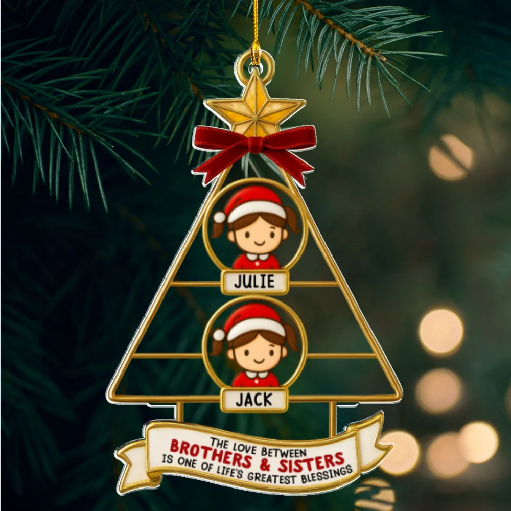 Siblings Memories Tree - Personalized Custom Acrylic Ornament - Image 6