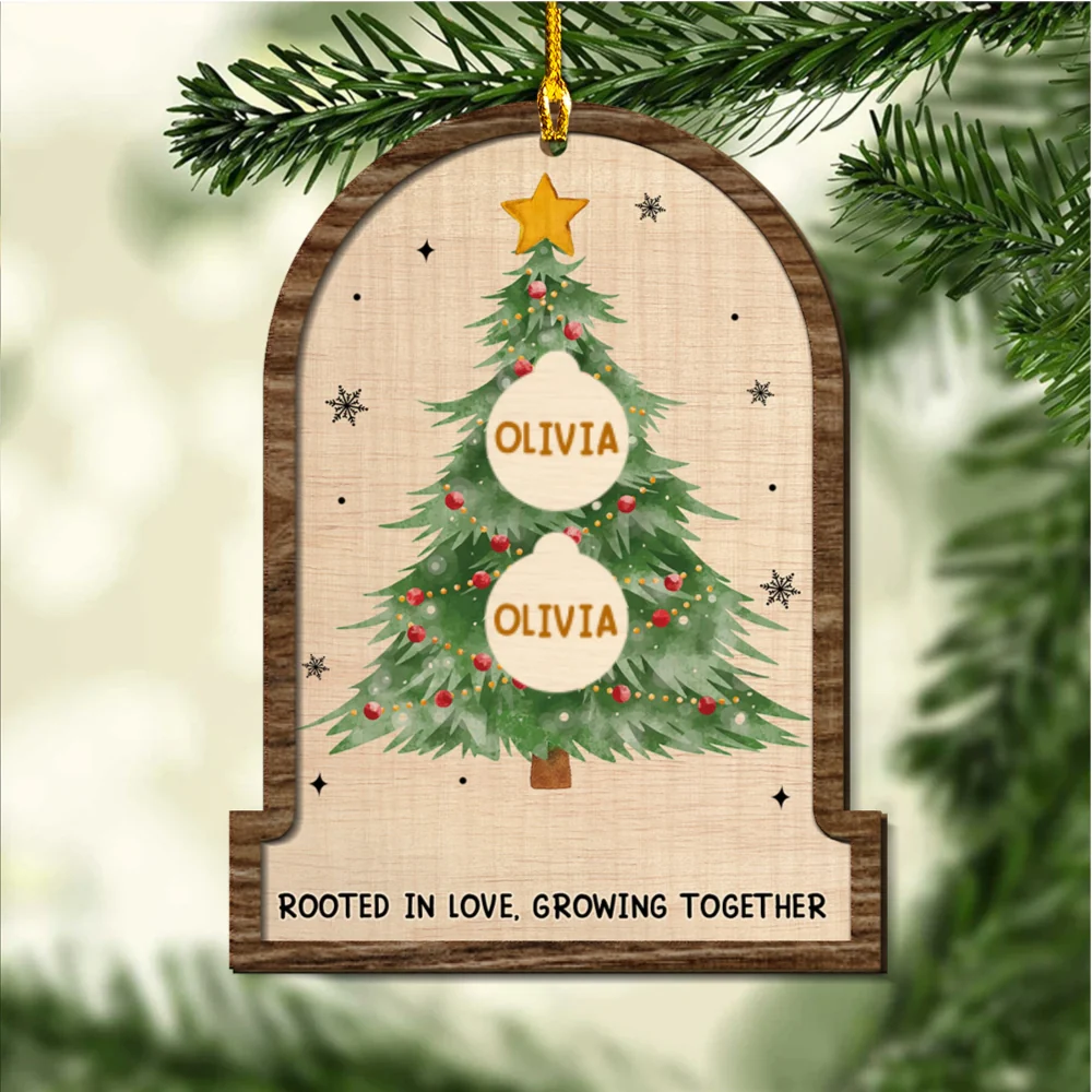 Siblings Rooted Deep In Love - Personalized Custom 2-layered Wood Ornament - Image 6