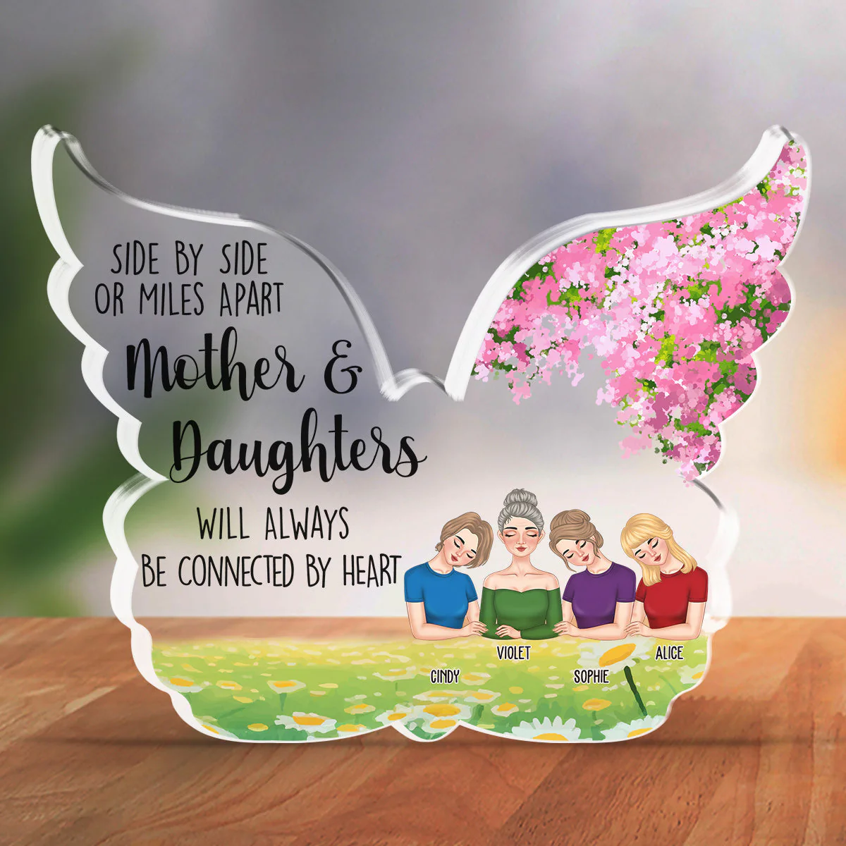 Side By Side Or Miles Apart - Personalized Custom Acrylic Plaque - Image 3
