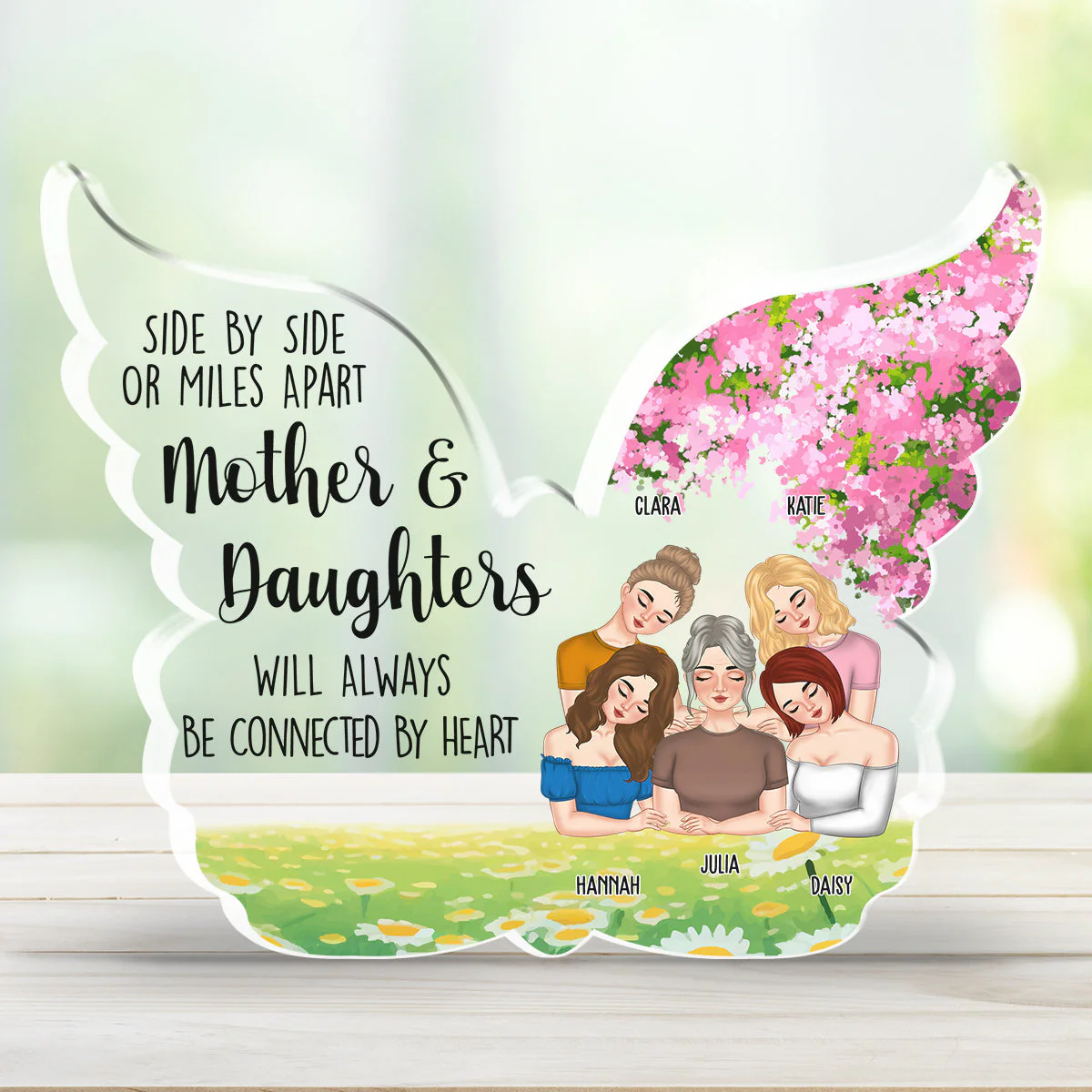 Side By Side Or Miles Apart - Personalized Custom Acrylic Plaque - Image 4