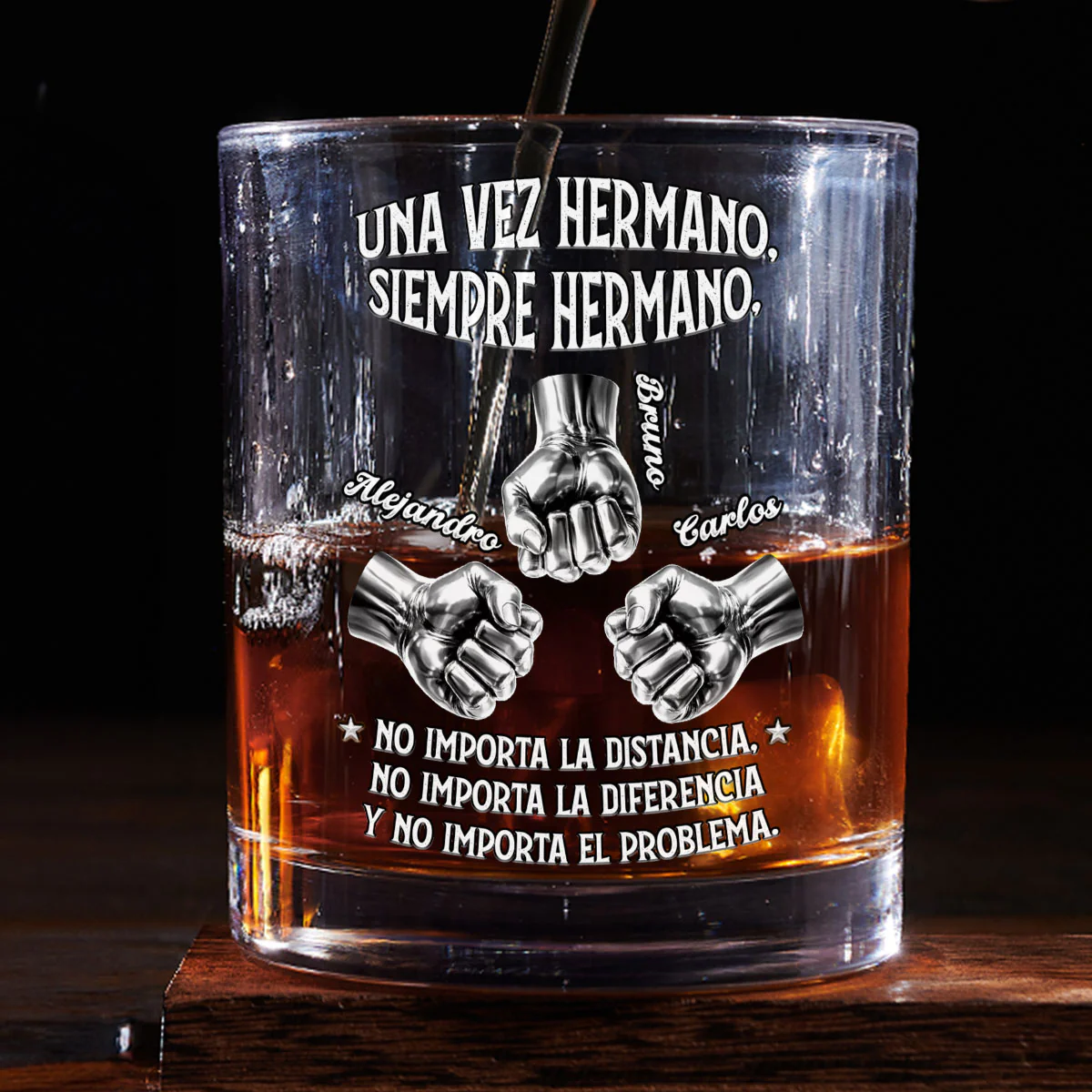 Siempre Mi Hermano - Vaso De Whisky Personalizado
