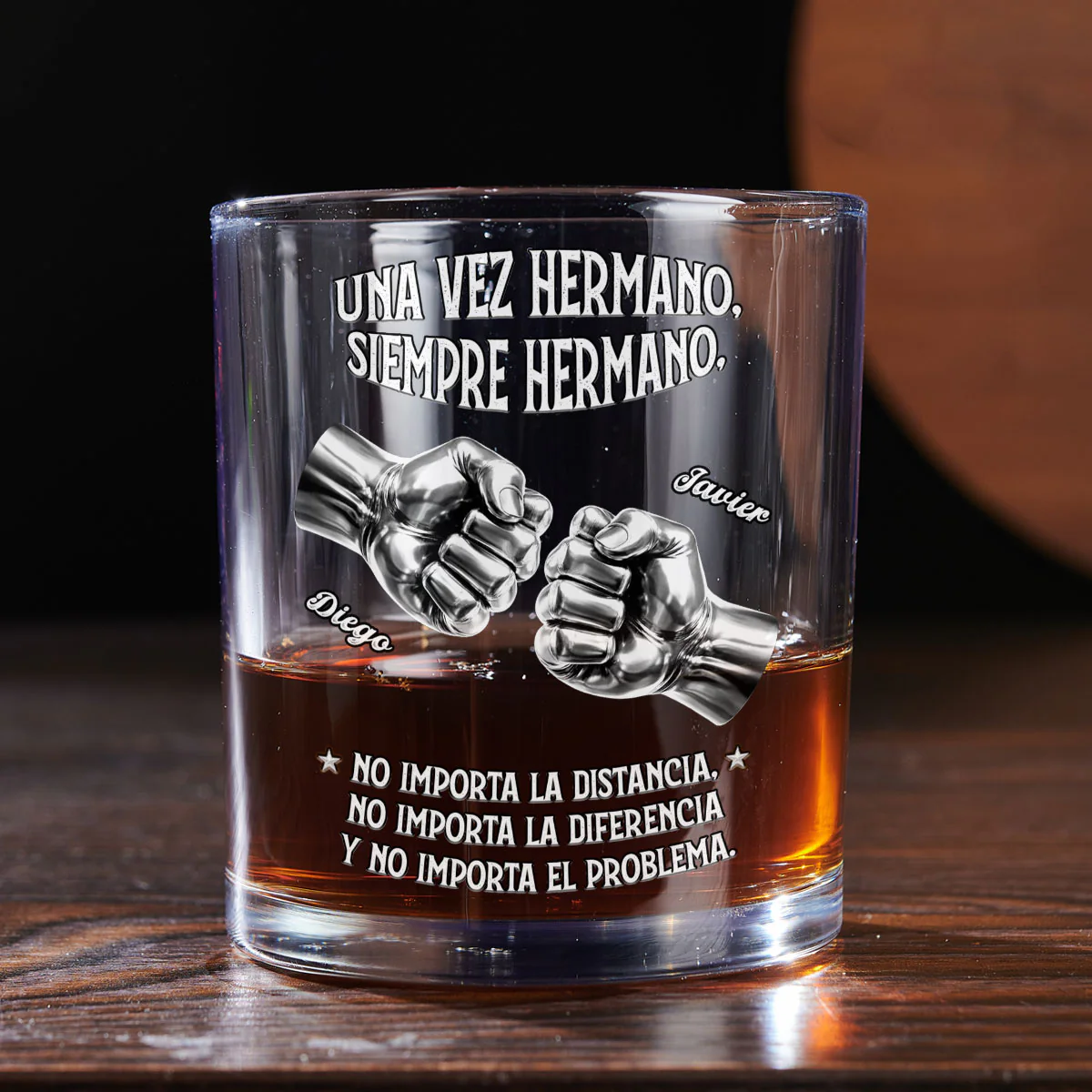 Siempre Mi Hermano - Vaso De Whisky Personalizado - Image 2