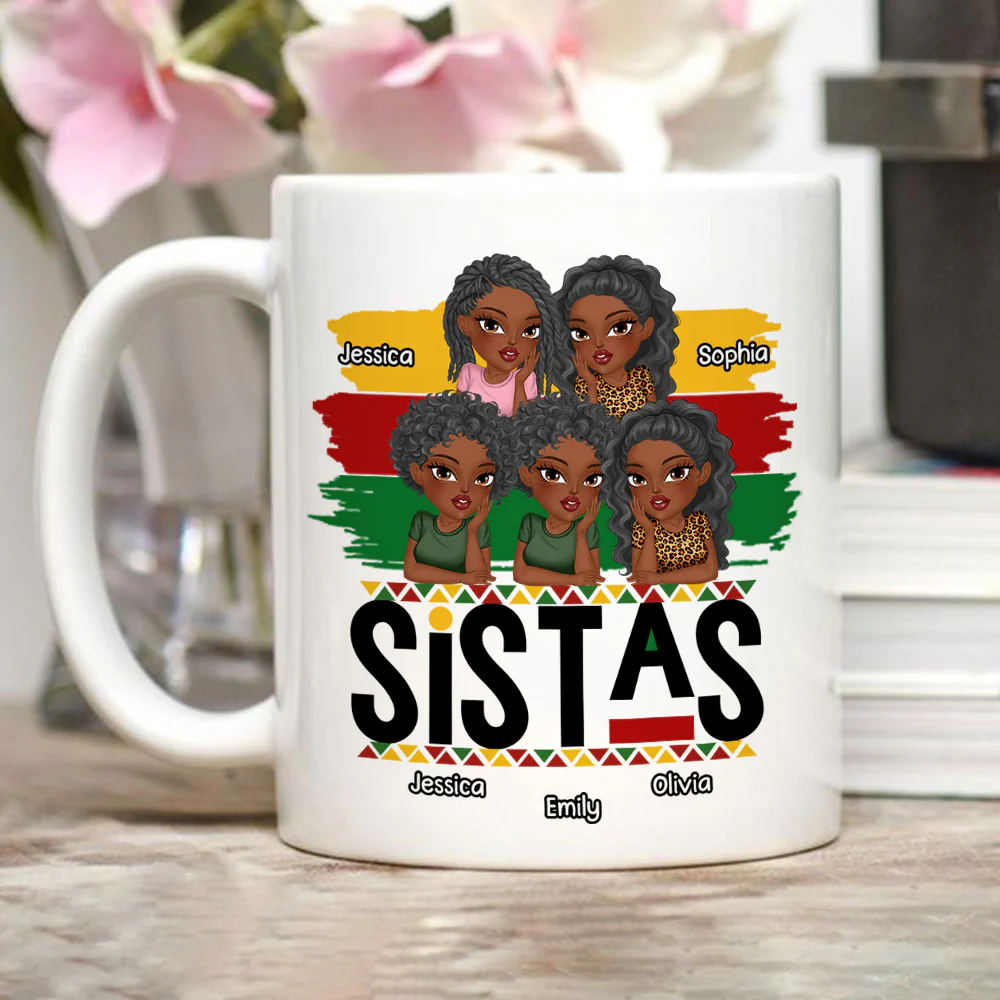 Sistas Forever - Personalized Custom Coffee Mug - Image 3