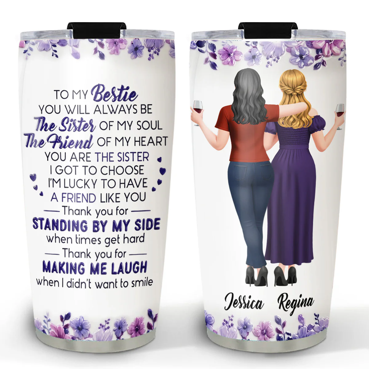 Sister Of My Soul - Personalized Custom 3D Effect Tumbler