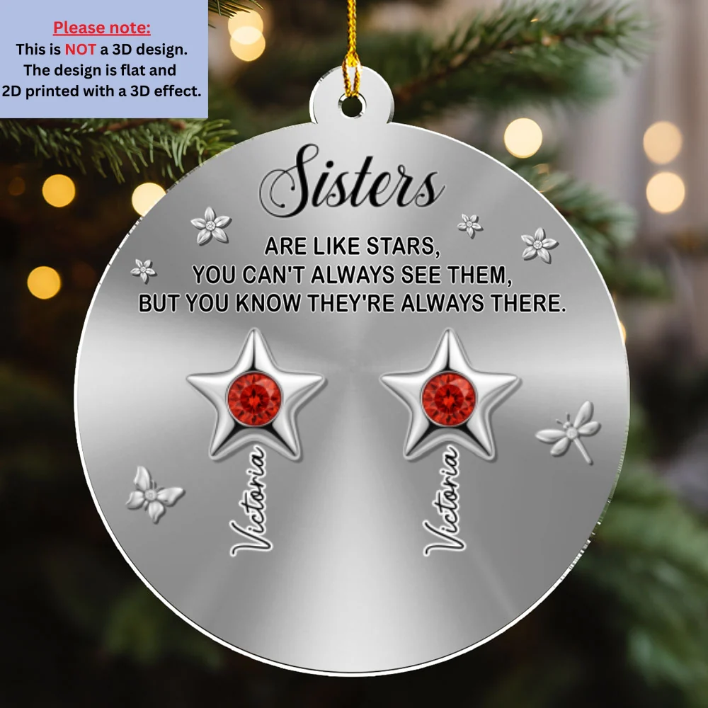 Sister Stars Are Always There - Personalized Custom Acrylic Ornament - Image 6