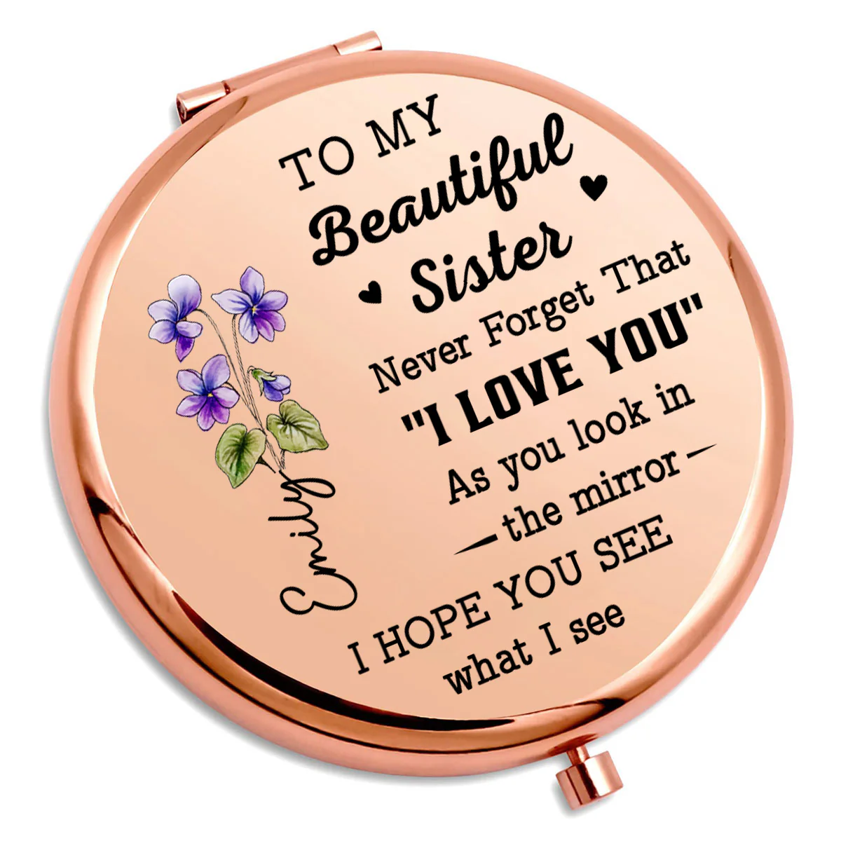 Sisterhood Filled With Love - Personalized Custom Compact Mirror - Image 2