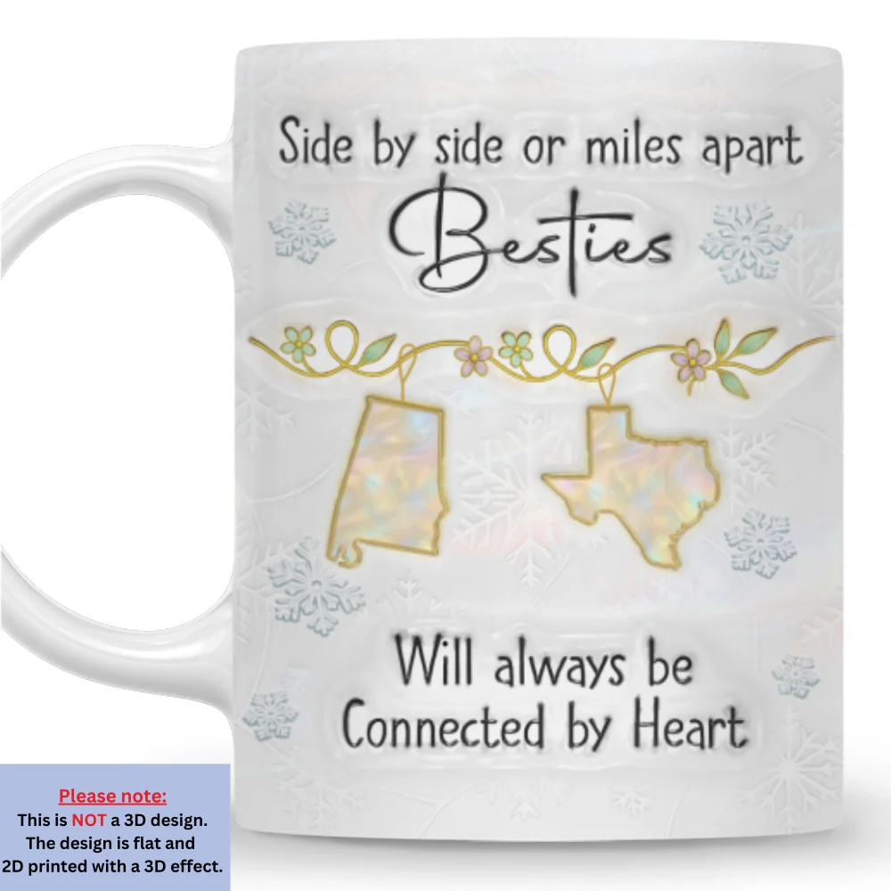 Sisters Always Connected By Heart - Personalized Custom 3D Inflated Effect Mug - Image 8