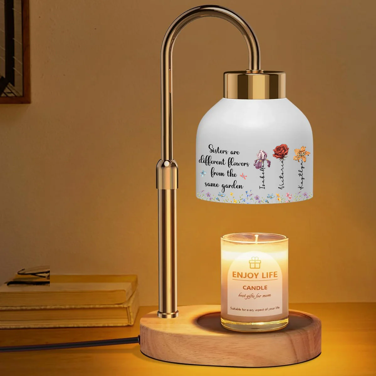 Sisters Are Different Flowers From The Same Garden - Personalized Custom Candle Warmer Lamp - Image 3
