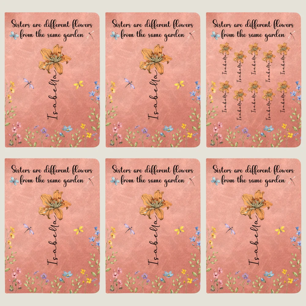 Sisters Are Different Flowers From The Same Garden - Personalized Custom Leather Journal - Image 13