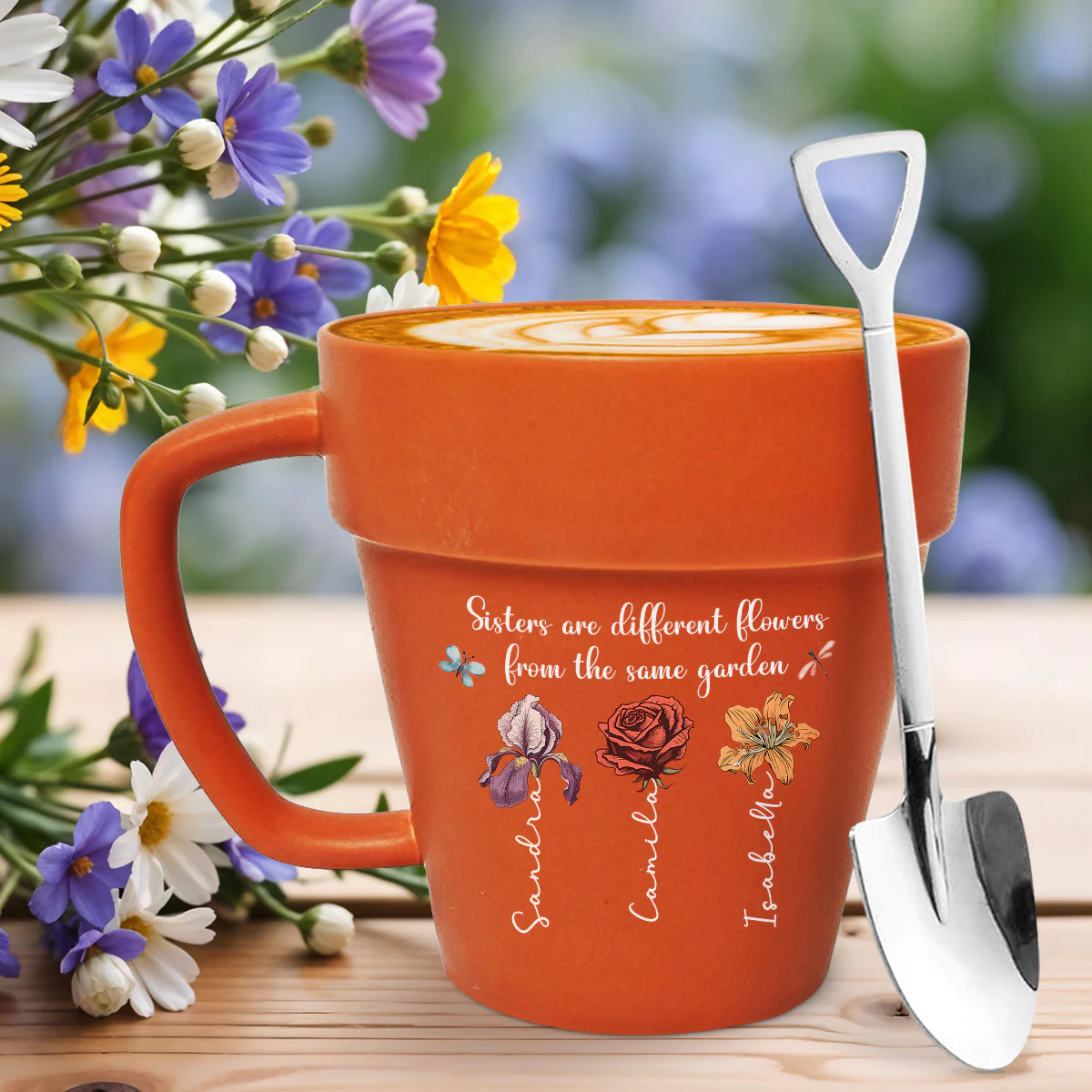 Sisters Are Different Flowers From The Same Garden - Personalized Custom Plant Pot Mug - Image 2