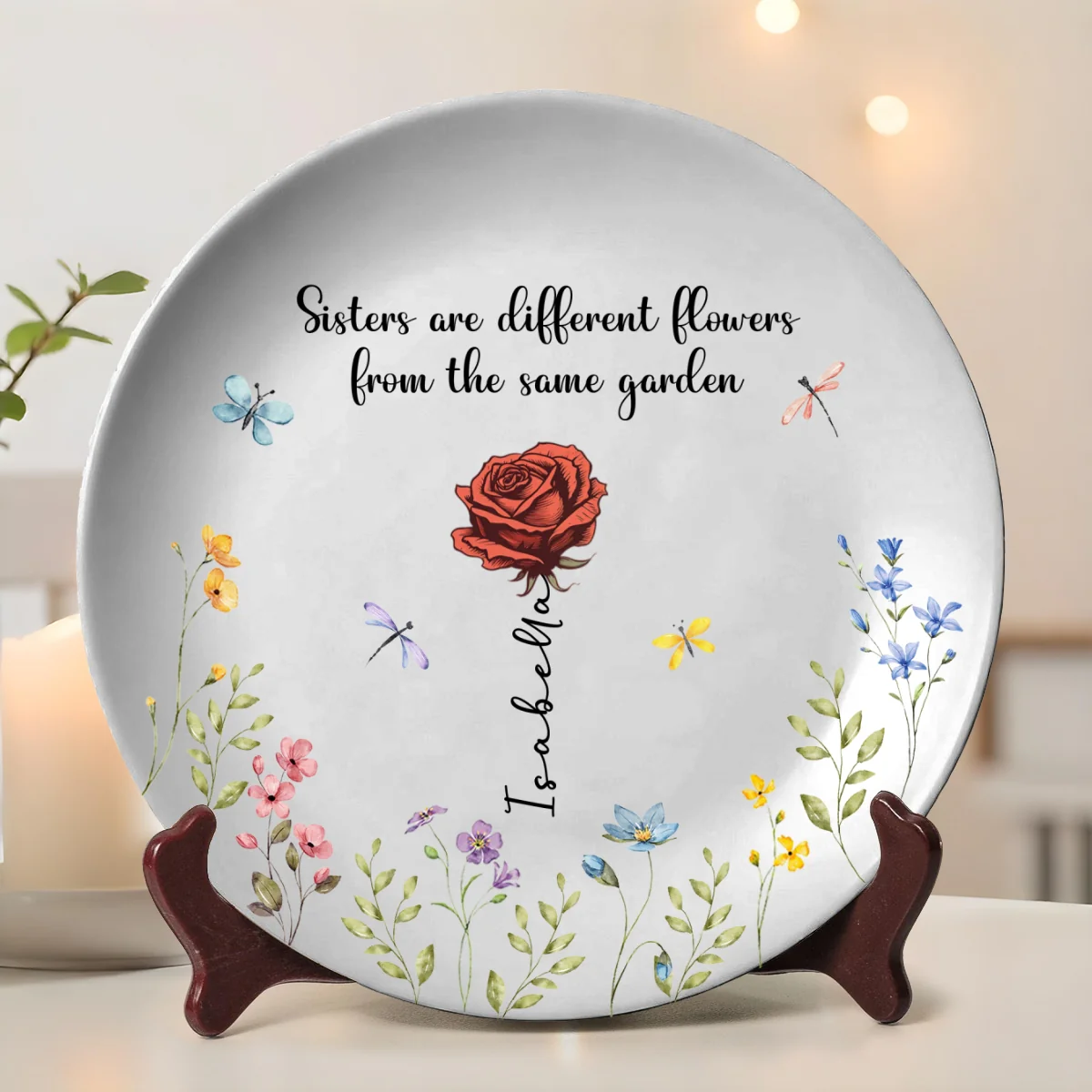 Sisters Are Different Flowers From The Same Garden - Personalized Custom Plate - Image 6