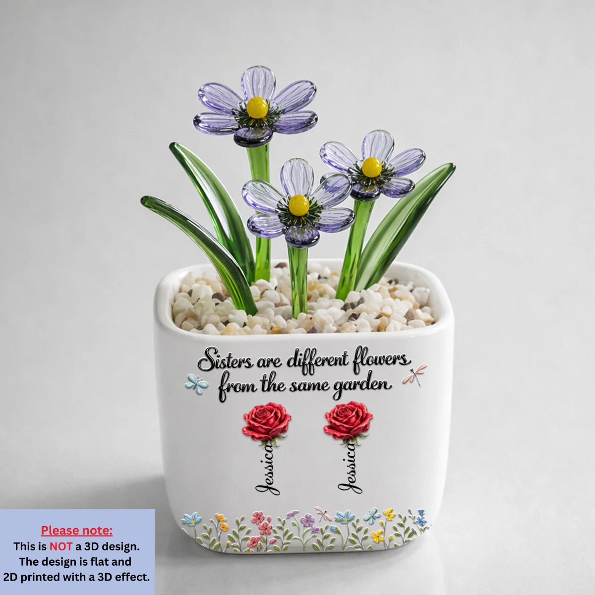 Sisters Are Different Flowers - Personalized Custom Glass Birth Month Flower - Image 10