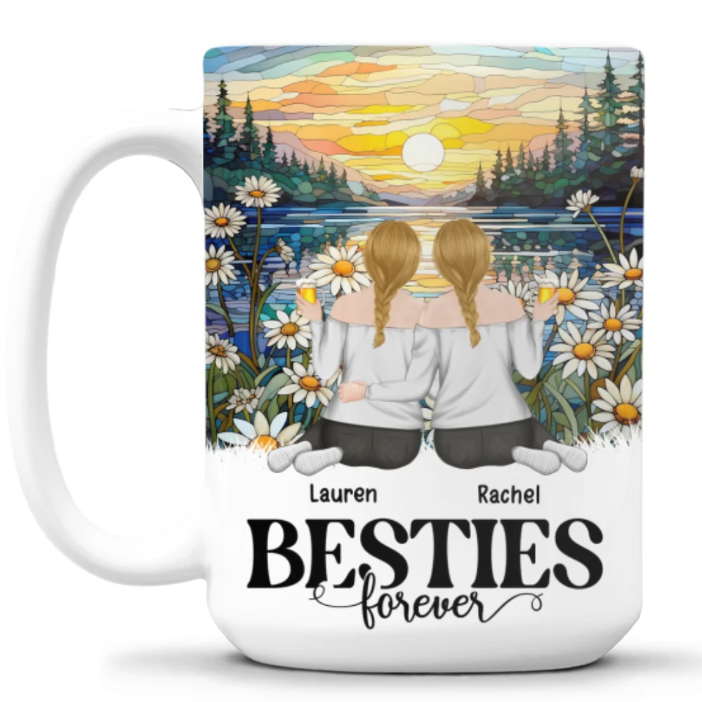 Sisters Forever - Personalized Custom Coffee Mug - Image 11