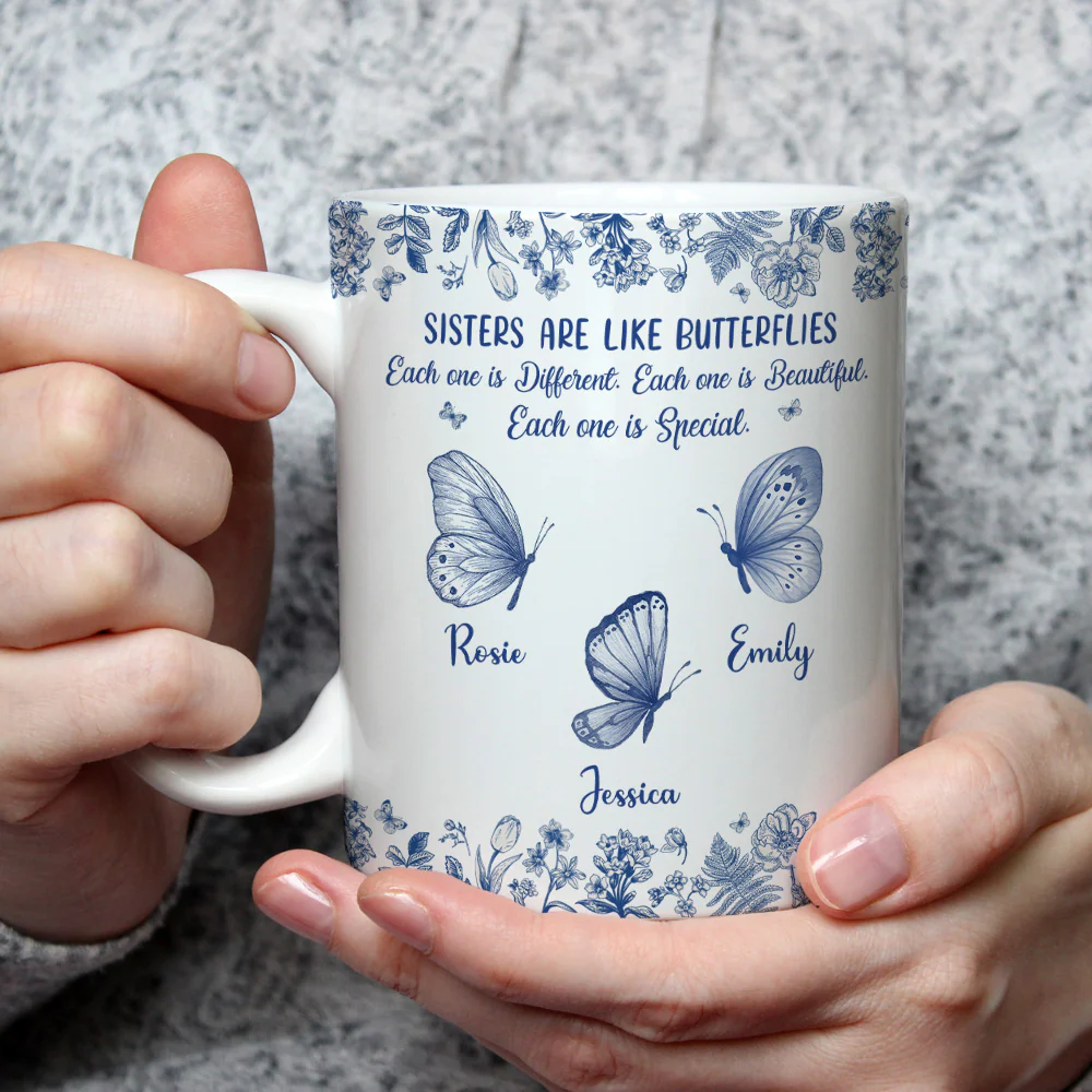Sisters Make Life More Beautiful - Personalized Custom Coffee Mug - Image 3