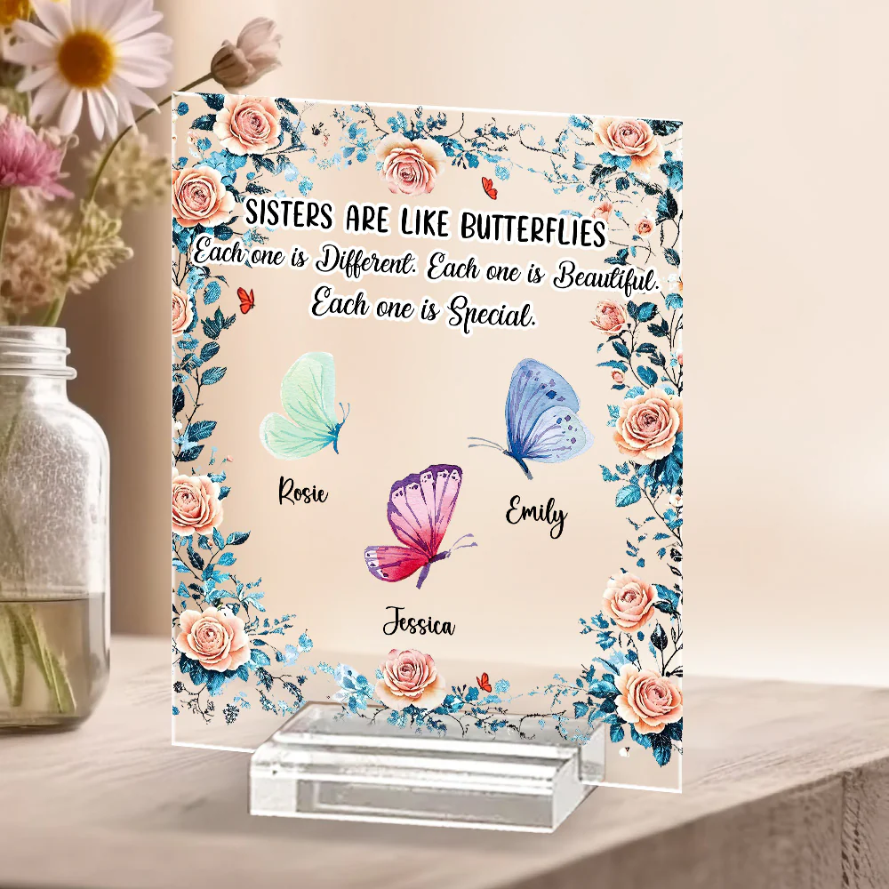 Sisters Make The Good Times Unforgettable - Personalized Custom Acrylic Plaque With Base - Image 4