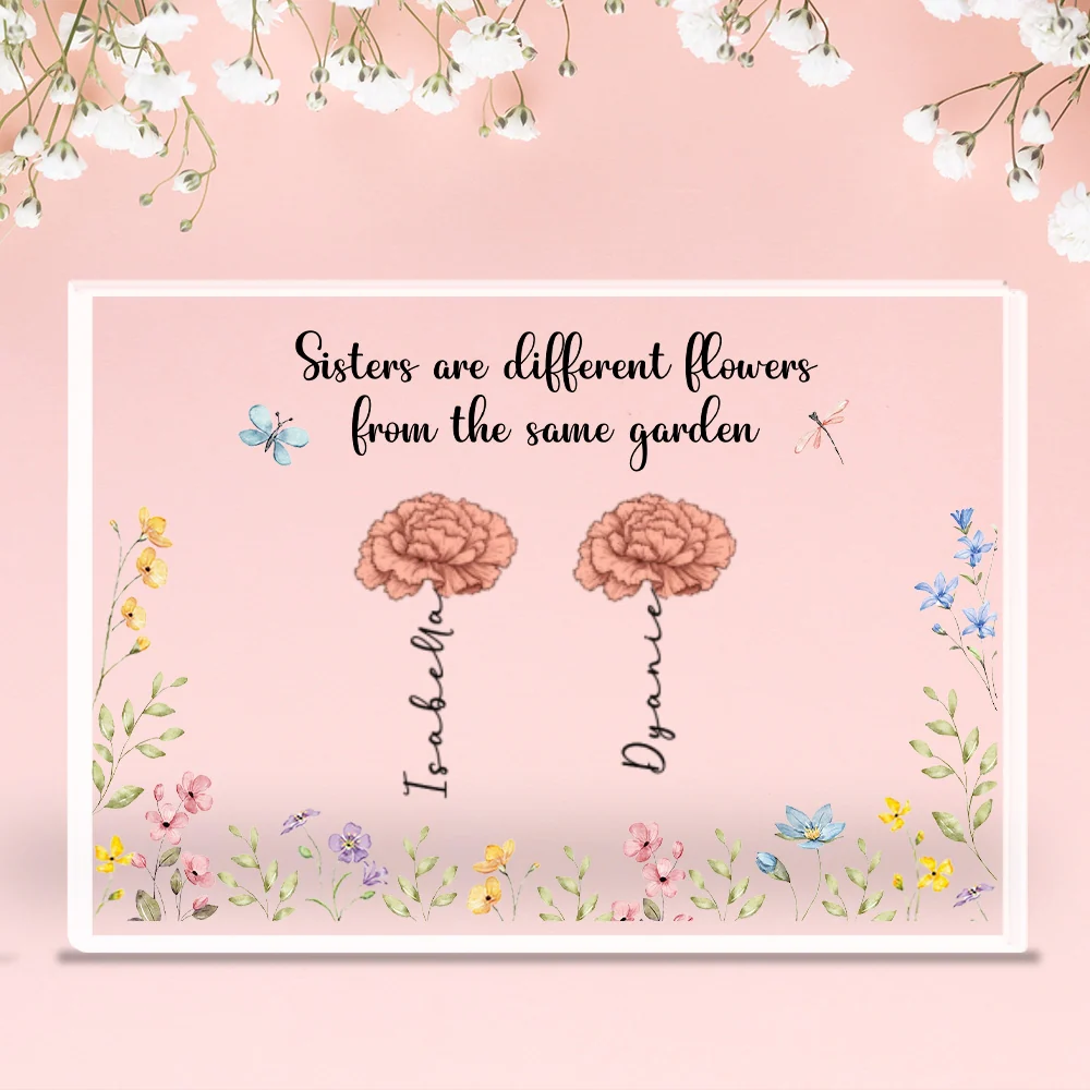 Sisters Make The World Beautiful - Personalized Custom Acrylic Plaque - Image 5