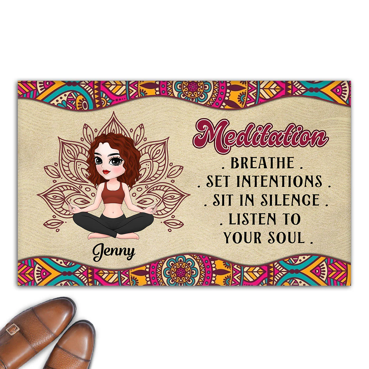 Sit In Silence - Personalized Custom Doormat