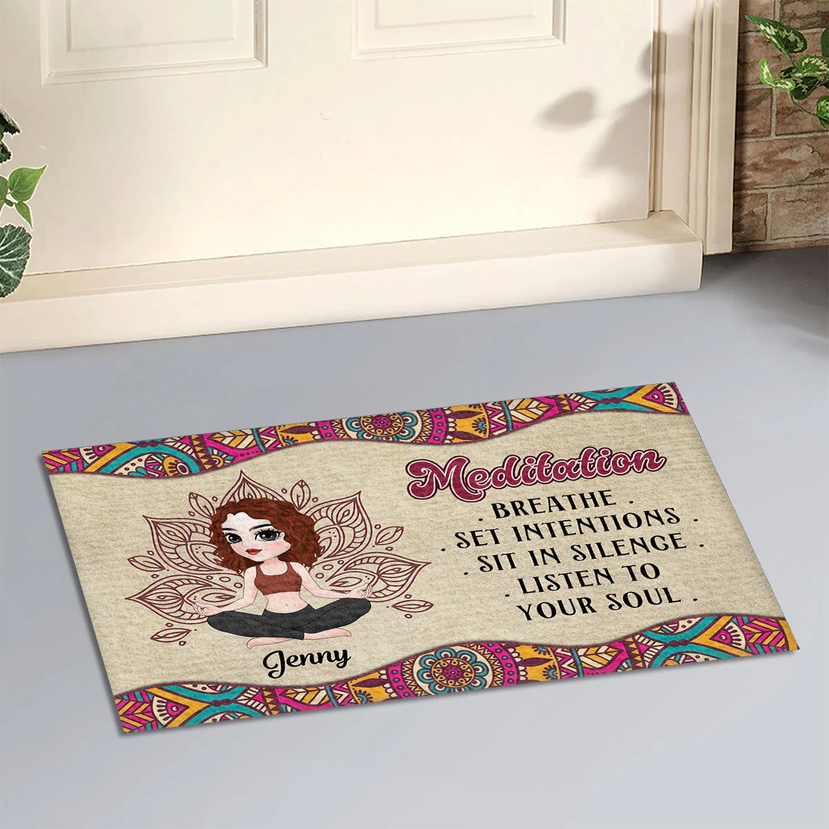 Sit In Silence - Personalized Custom Doormat - Image 2