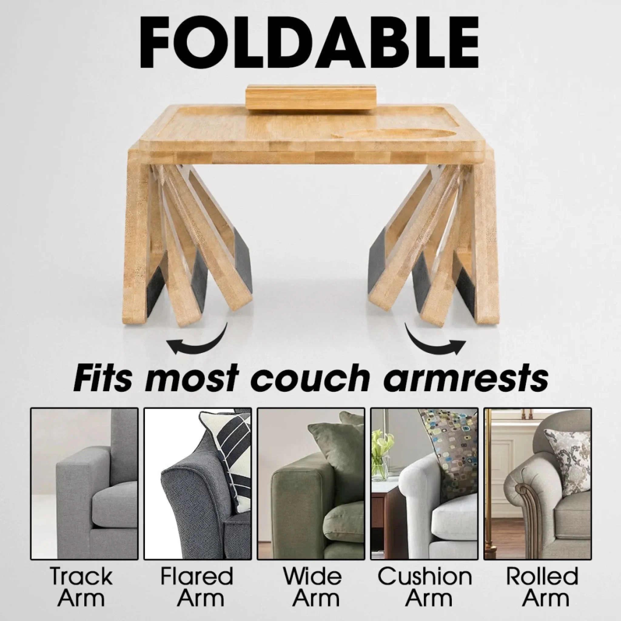 Sketch Me And Dad - Personalized Custom Engraved Wooden Couch Arm Table - Image 7