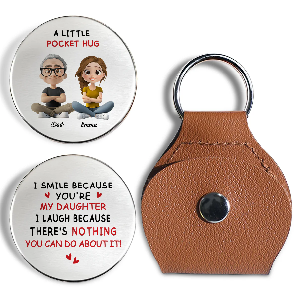 Smile Because Of You Kid - Personalized Custom Pocket Hug