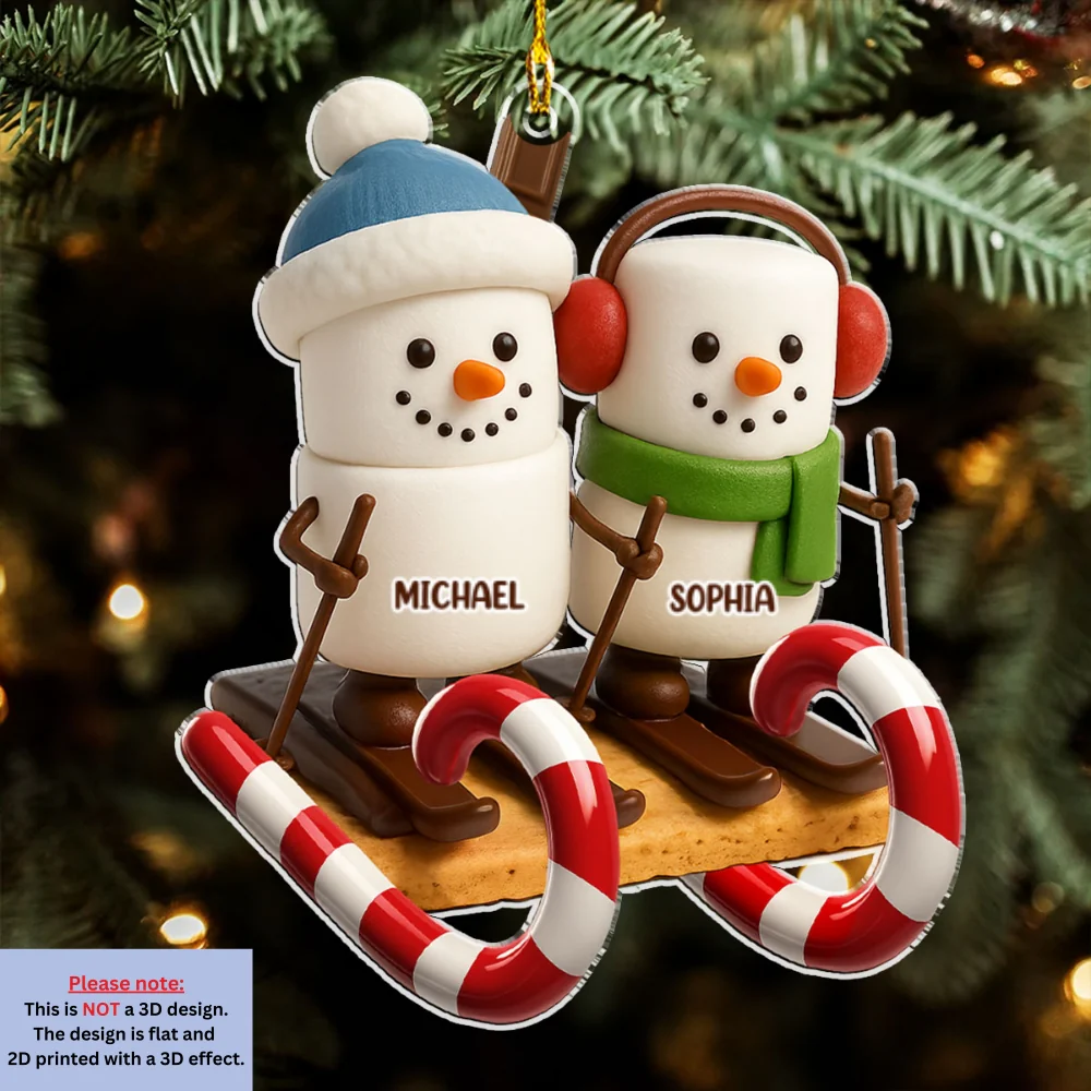Smore Snowman Sled - Personalized Custom Acrylic Ornament - Image 7