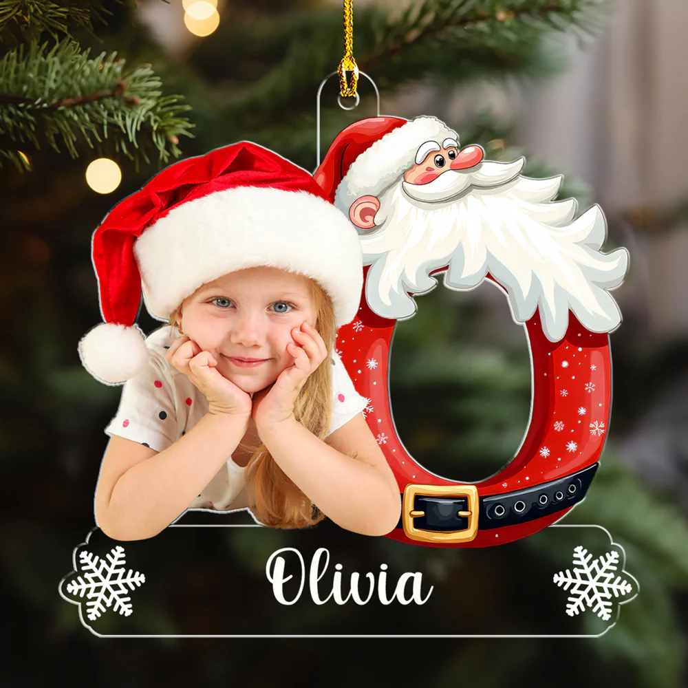 Snowman Christmas Photo - Personalized Custom Acrylic Ornament - Image 2