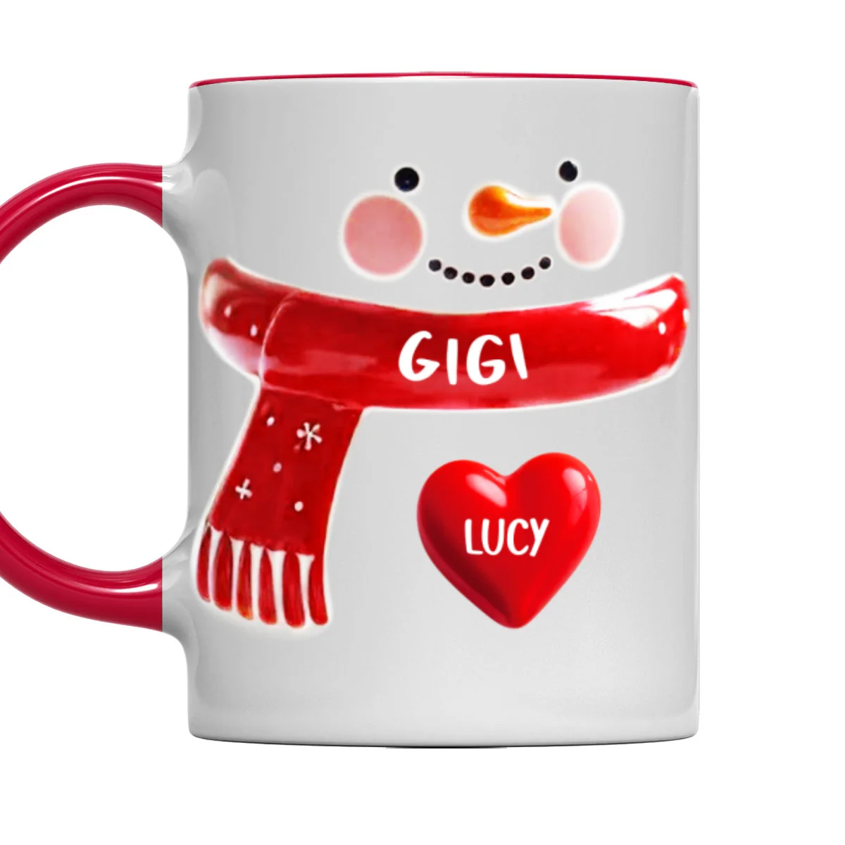 Snowman Grandma - Personalized Custom 3D Inflated Effect Accent Mug - Image 10