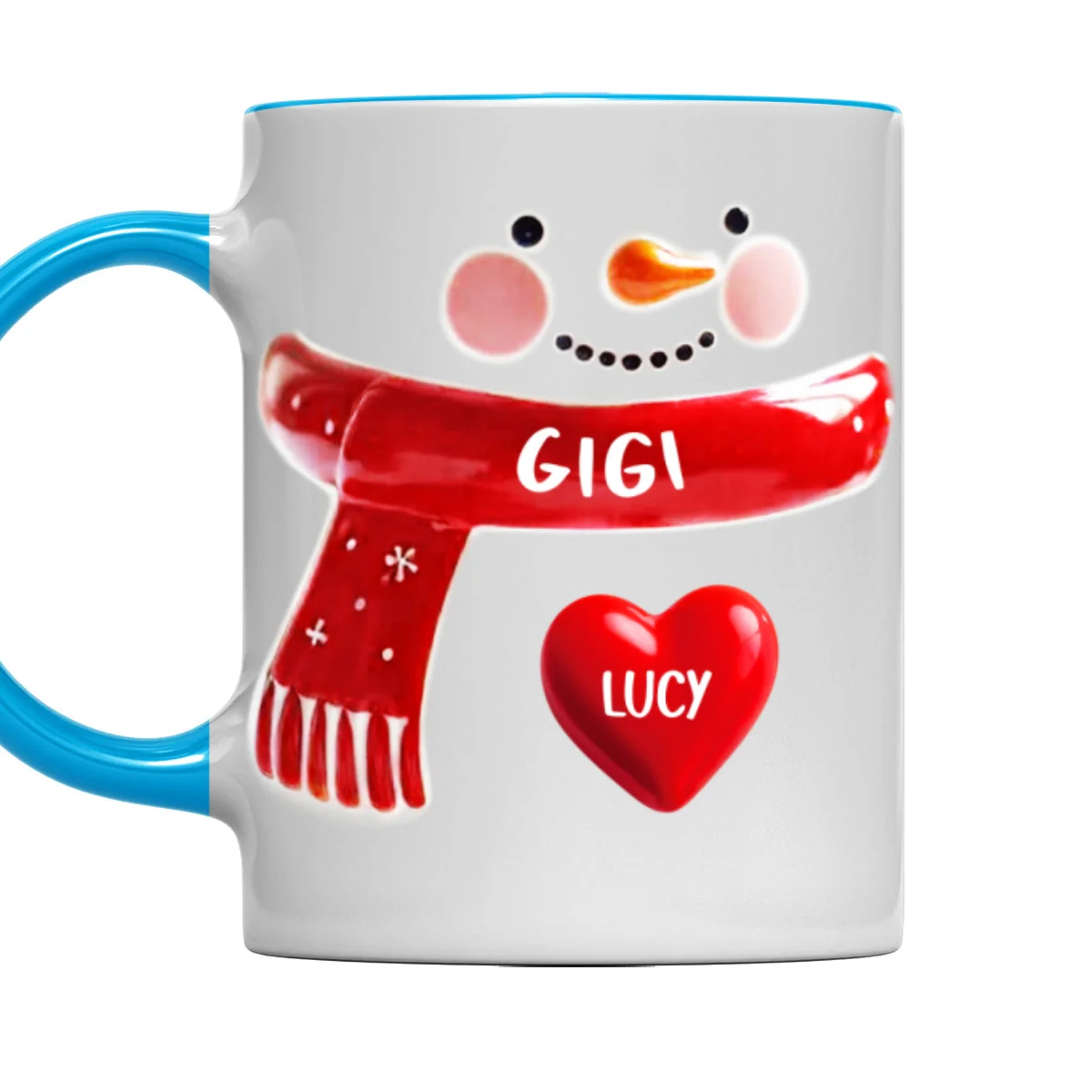Snowman Grandma - Personalized Custom 3D Inflated Effect Accent Mug - Image 7