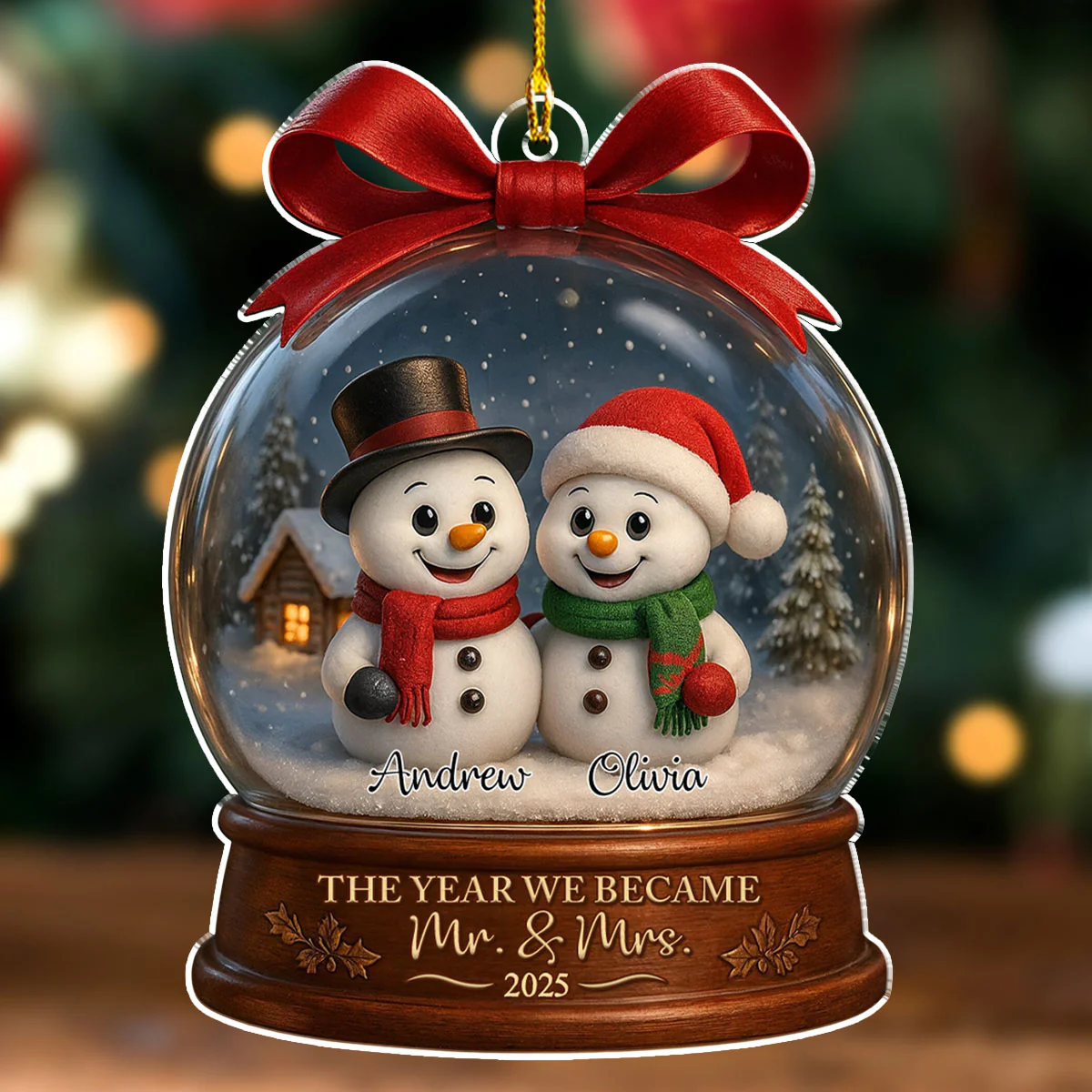 Snowy Day You And Me - Personalized Custom 3D Effect Acrylic Ornament - Image 5