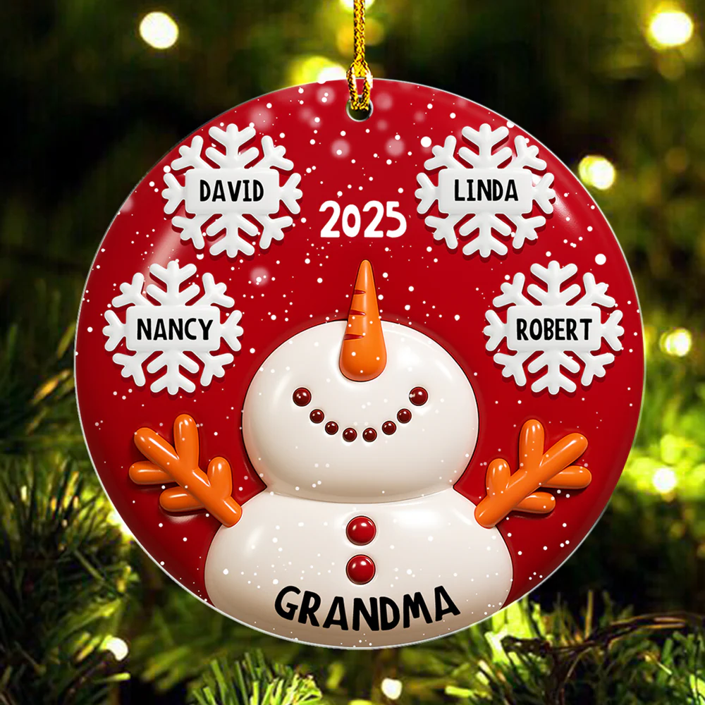 Snowy Kids - Personalized Custom 3D Inflated Effect Acrylic Ornament