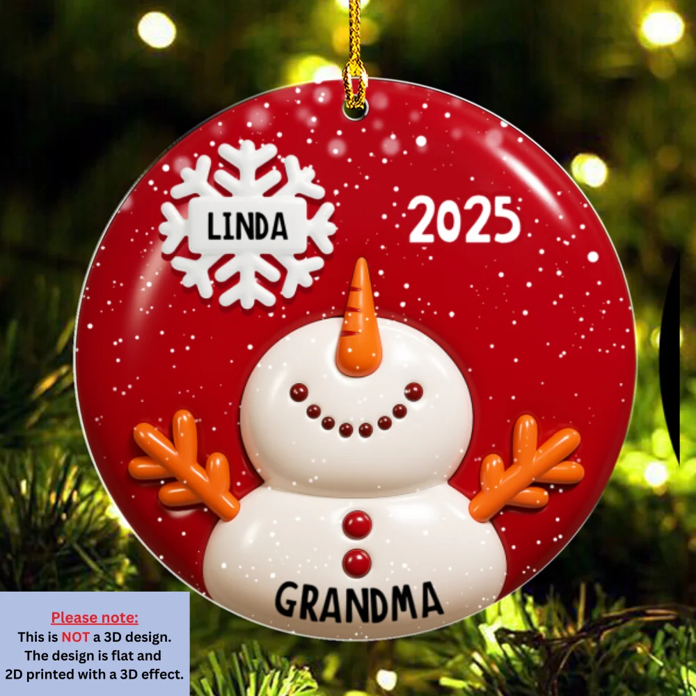 Snowy Kids - Personalized Custom 3D Inflated Effect Acrylic Ornament - Image 7