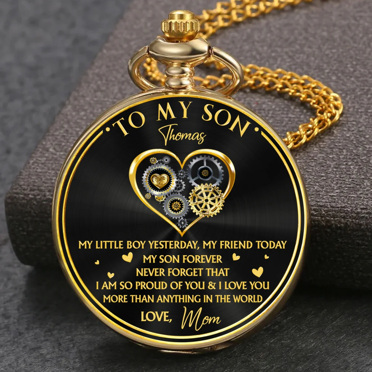 So Proud Of You My Son - Personalized Custom Print Pocket Watch - Image 7