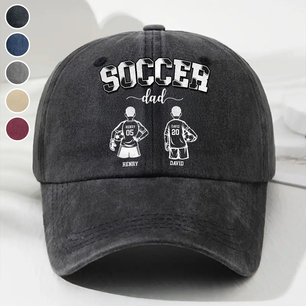 Soccer Dad Grandpa - Personalized Custom Vintage Washed Denim Cap