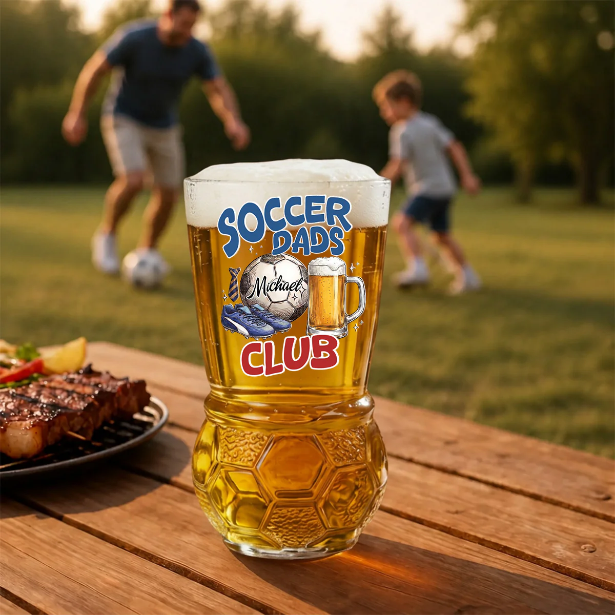 Soccer Dads Club - Personalized Custom Football Beer Glass - Image 5