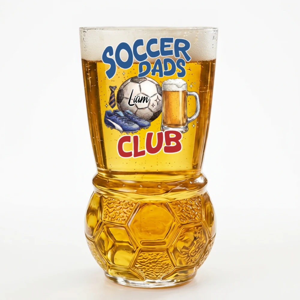 Soccer Dads Club - Personalized Custom Football Beer Glass - Image 7