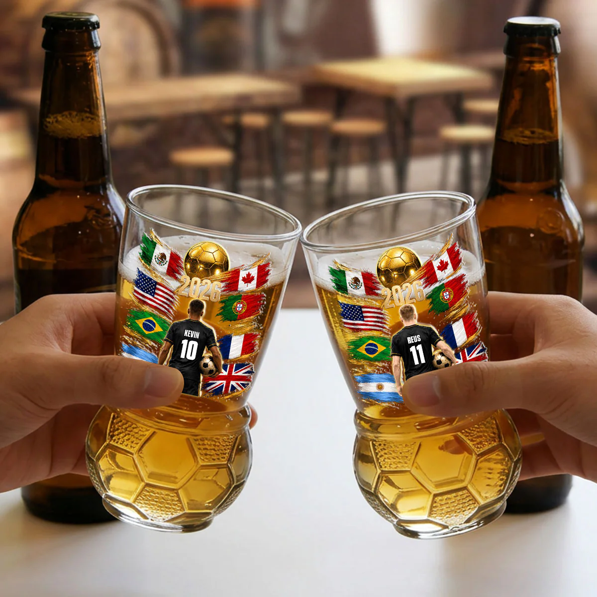 Soccer Fan - Personalized Custom Football Beer Glass - Image 3
