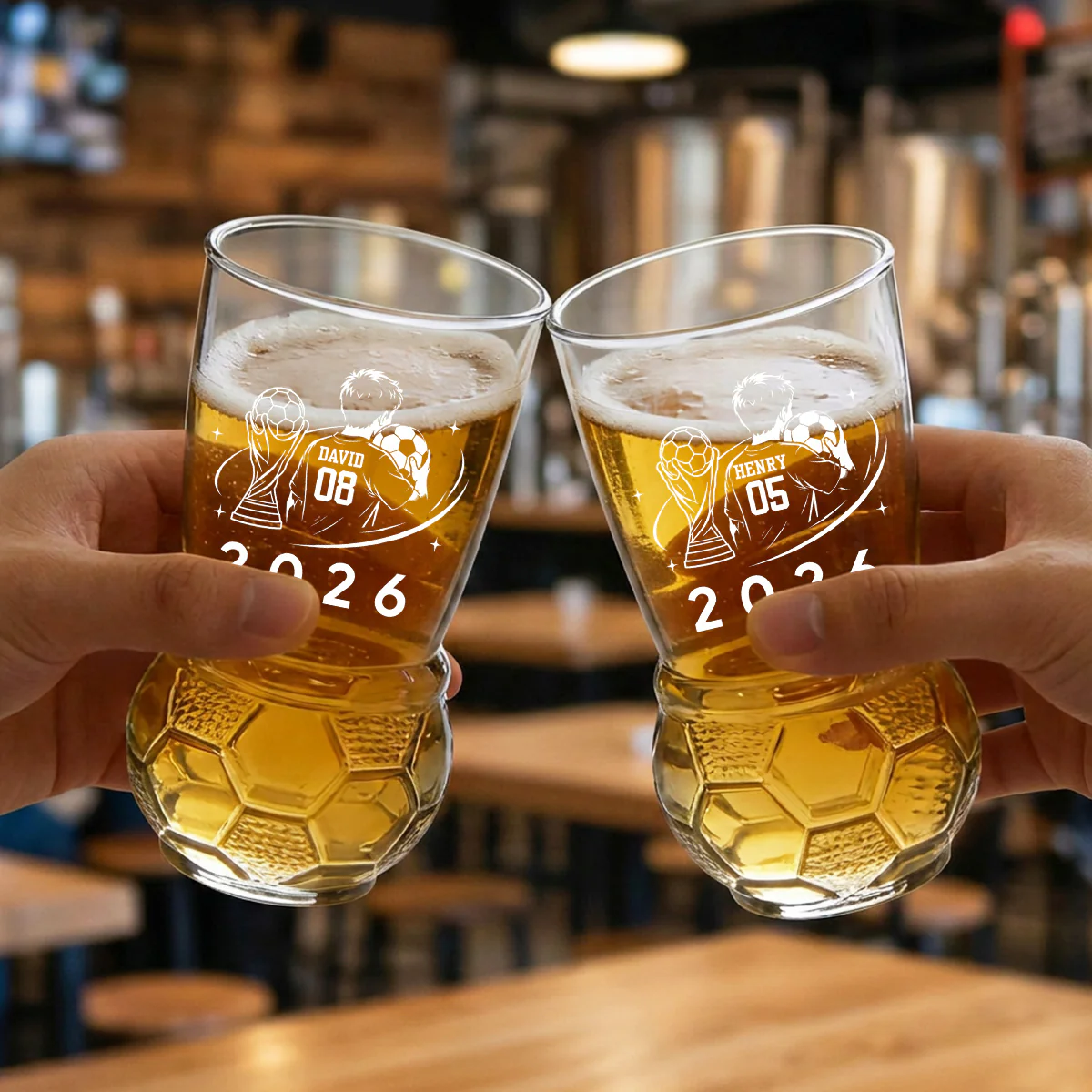 Soccer Lover - Personalized Custom Football Beer Glass - Image 2