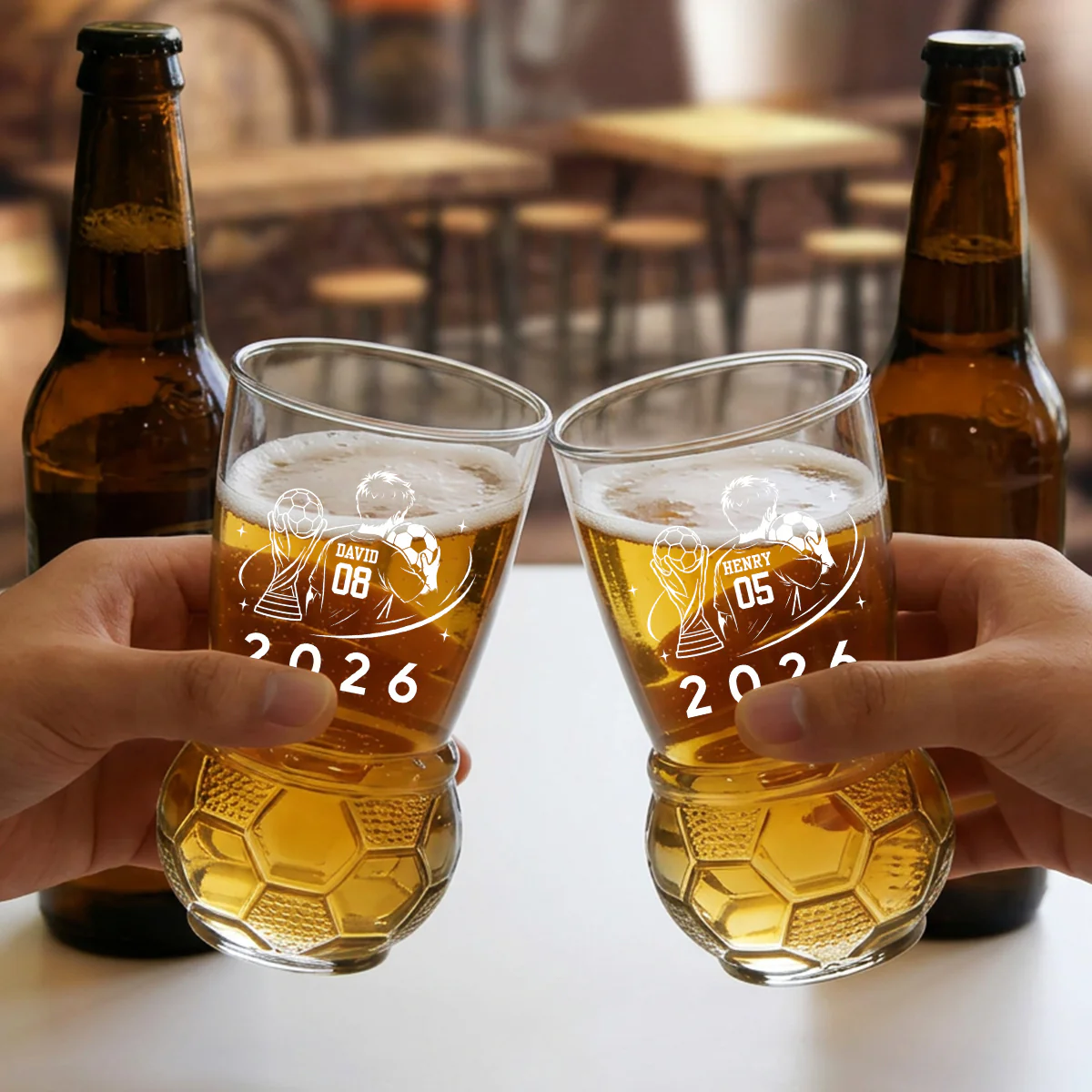 Soccer Lover - Personalized Custom Football Beer Glass - Image 3