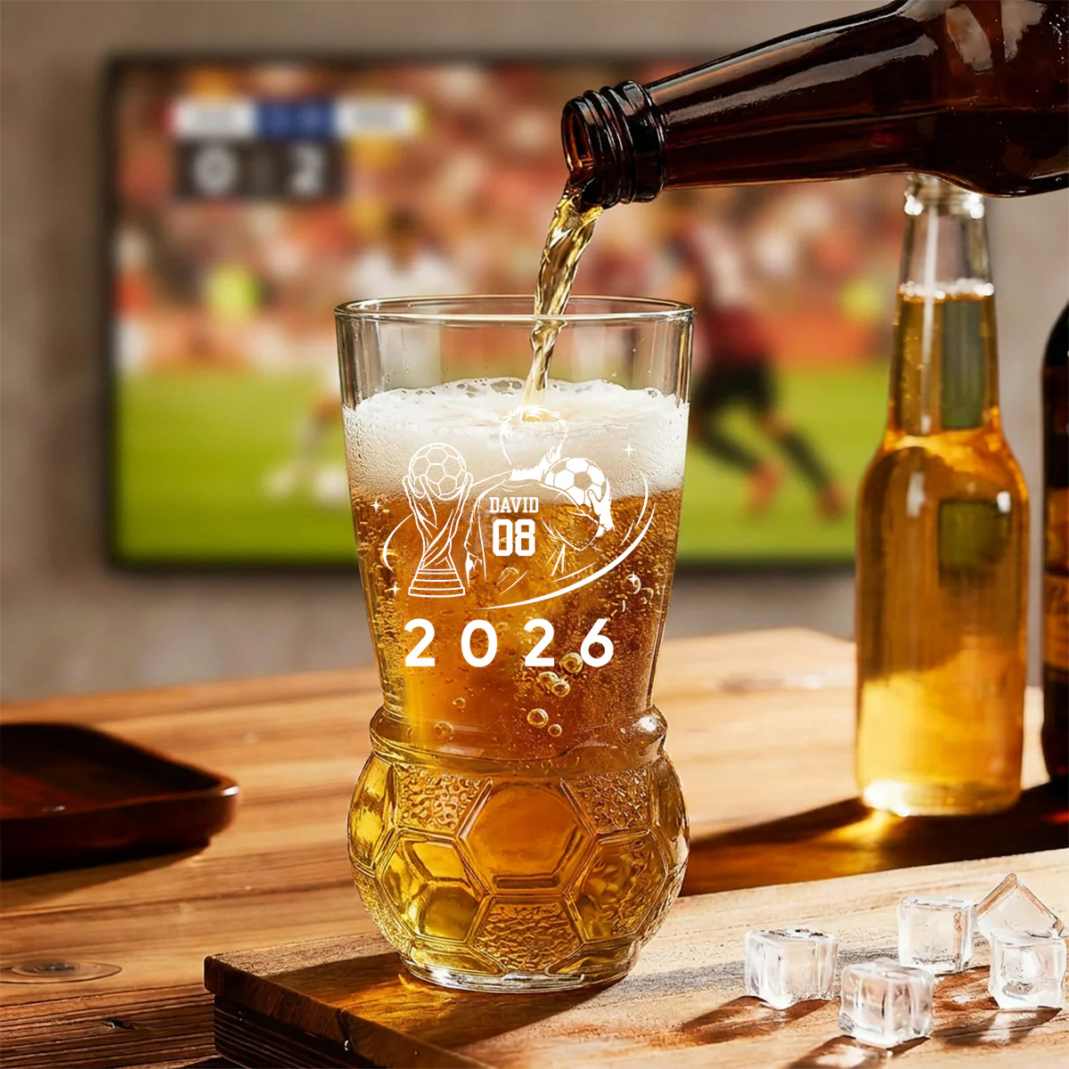 Soccer Lover - Personalized Custom Football Beer Glass - Image 4