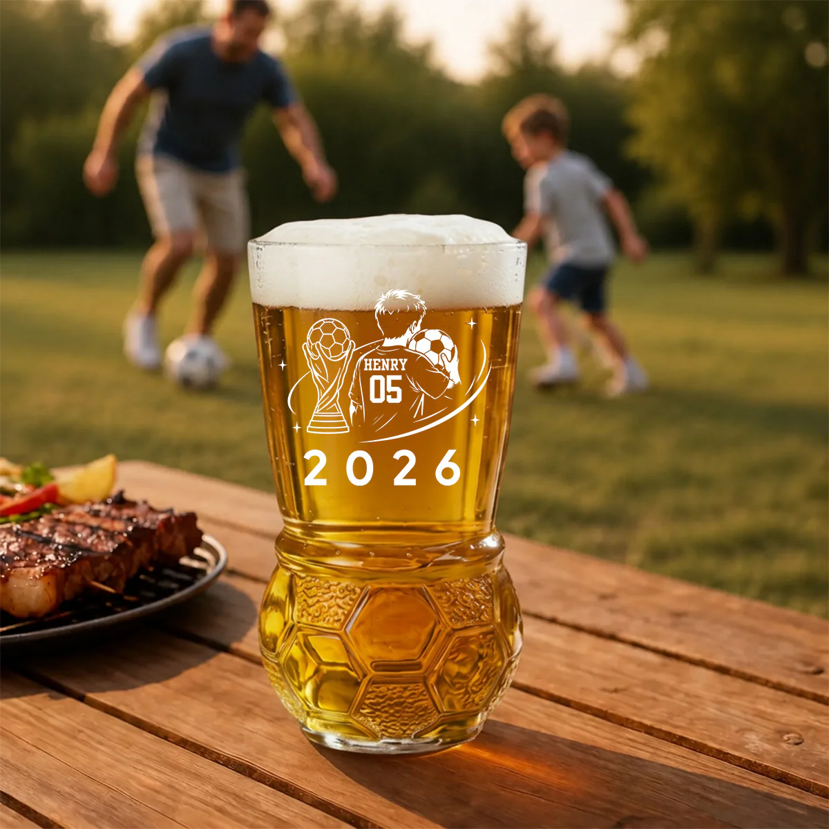 Soccer Lover - Personalized Custom Football Beer Glass - Image 6