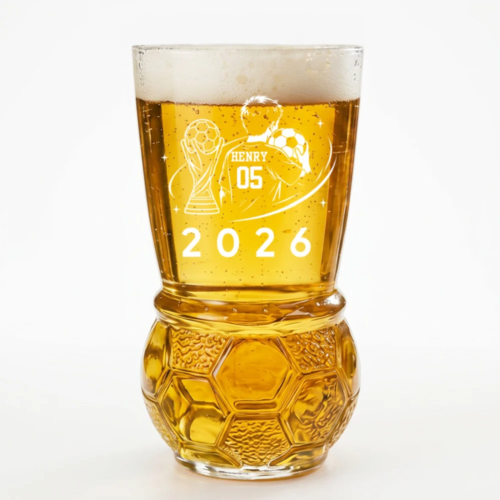 Soccer Lover - Personalized Custom Football Beer Glass - Image 8