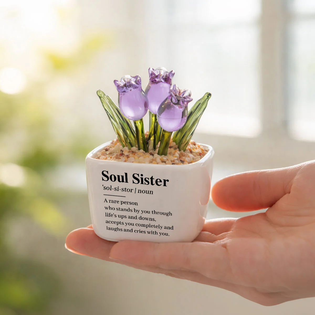Soul Sister - Personalized Custom Glass Everlasting Tulips - Image 3