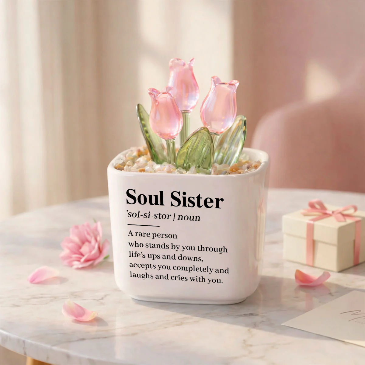 Soul Sister - Personalized Custom Glass Everlasting Tulips - Image 5