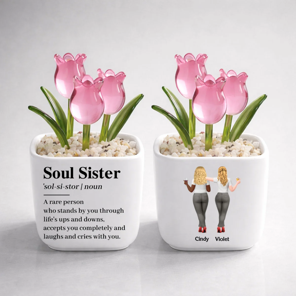 Soul Sister - Personalized Custom Glass Everlasting Tulips - Image 9