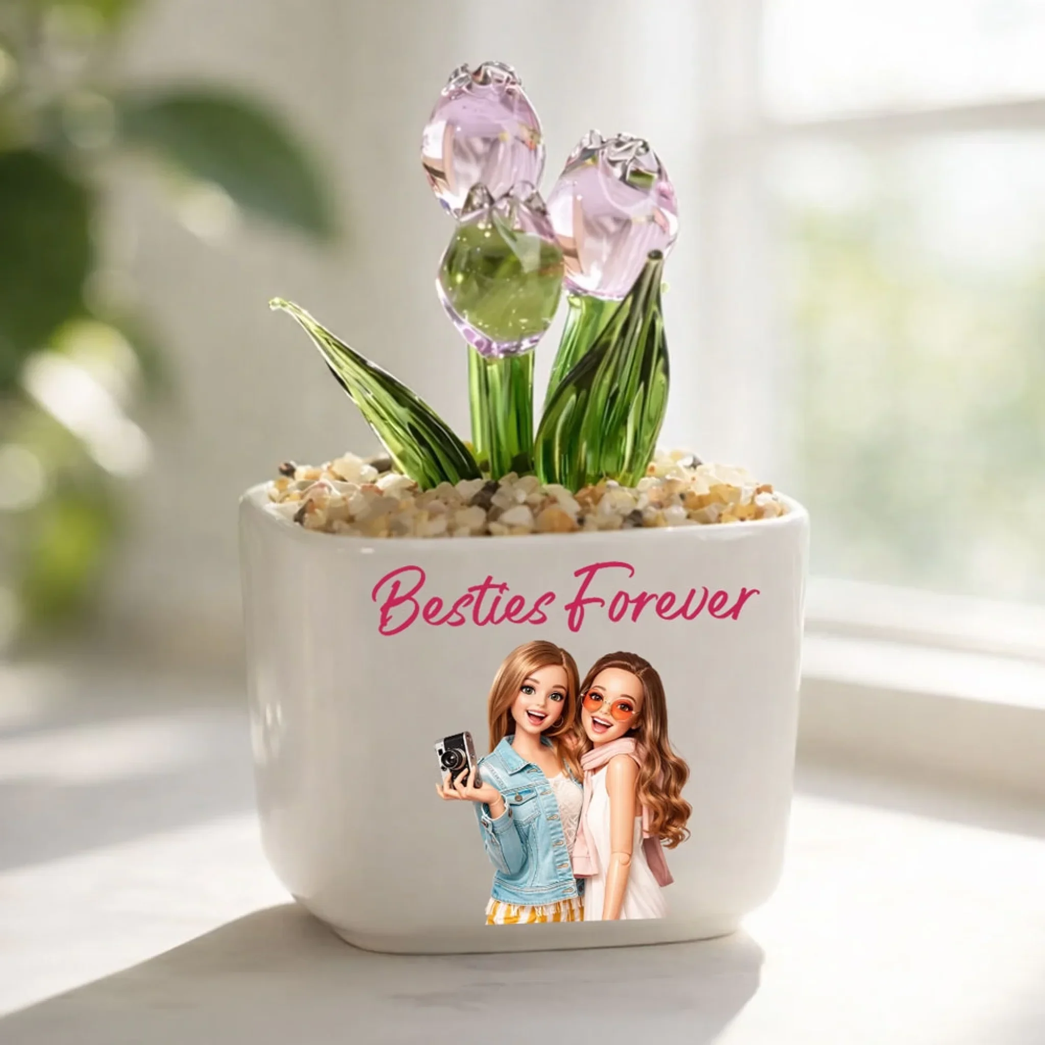 Soul Sisters - Personalized Custom Glass Everlasting Tulips - Image 3