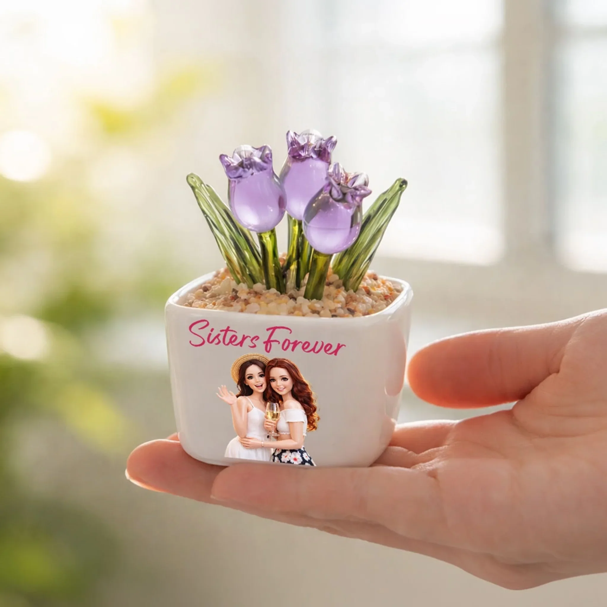 Soul Sisters - Personalized Custom Glass Everlasting Tulips - Image 4