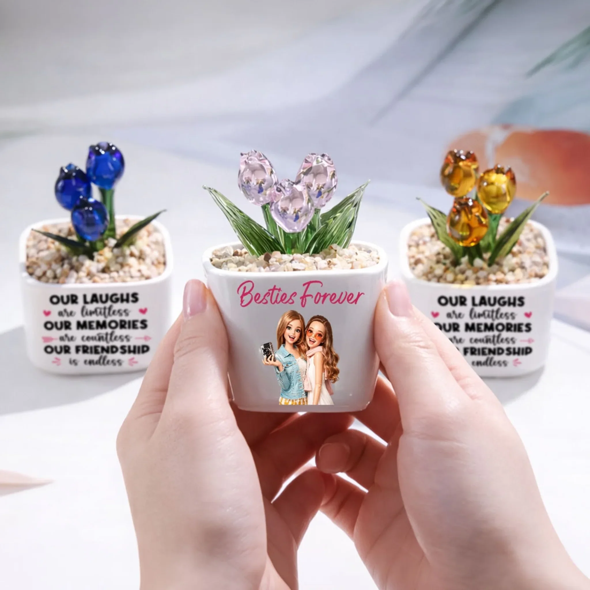 Soul Sisters - Personalized Custom Glass Everlasting Tulips - Image 6