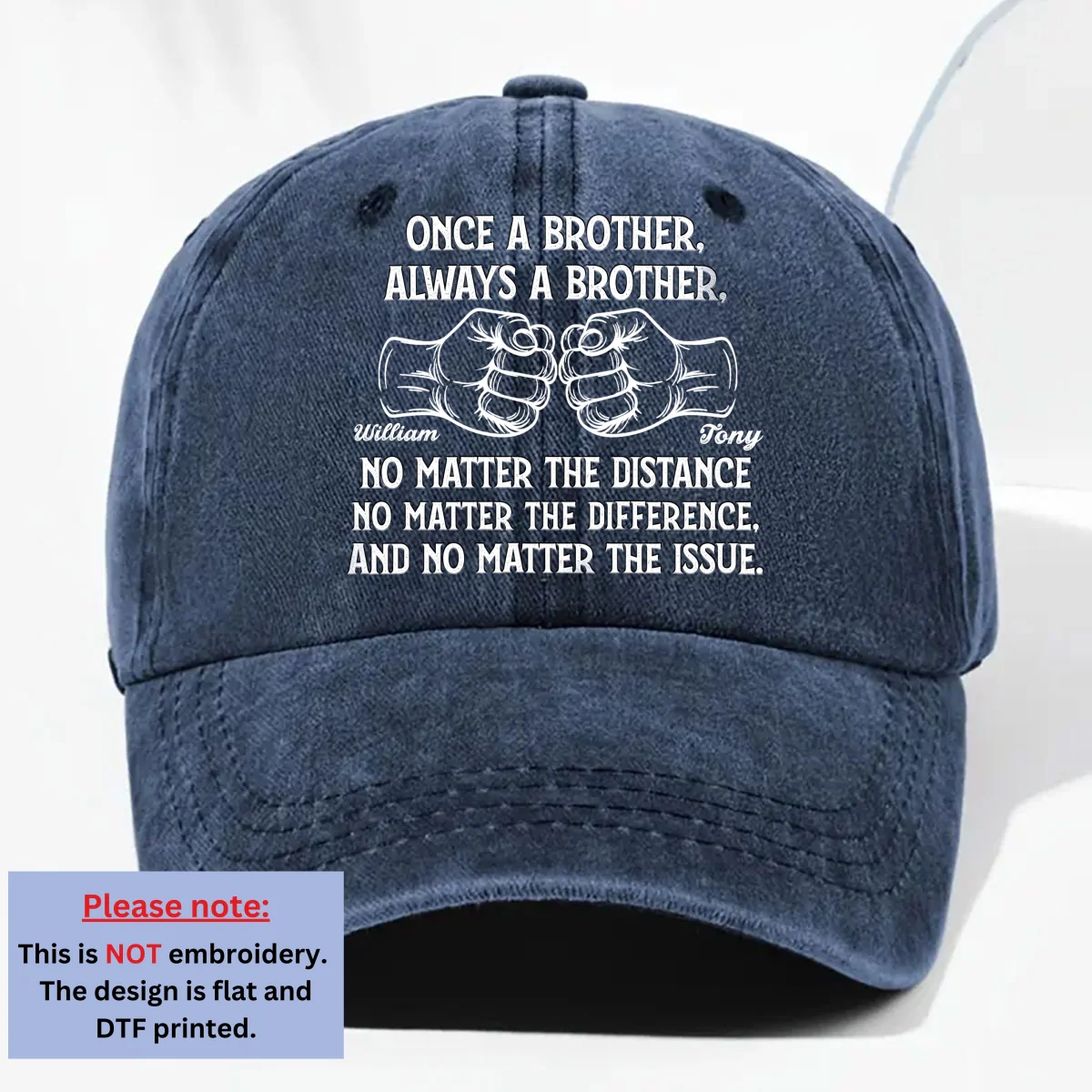 Soulmate Best Friend - Personalized Custom Vintage Washed Denim Cap - Image 9