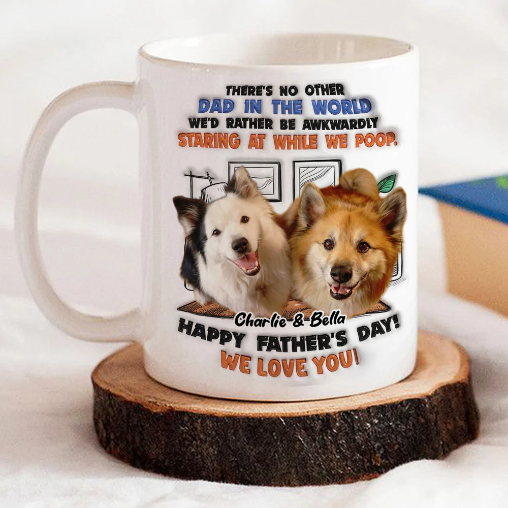 Staring At While I Poop Funny Dog Photo - Personalized Custom 3D Inflated Effect Coffee Mug - Image 2