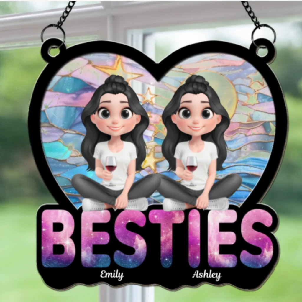 Stars And Moon - Personalized Custom Suncatcher - Image 6